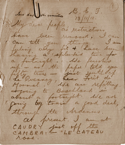 Letter after Armistice Day p1WEB