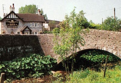 waterhouses bridge over river hamps postcard web